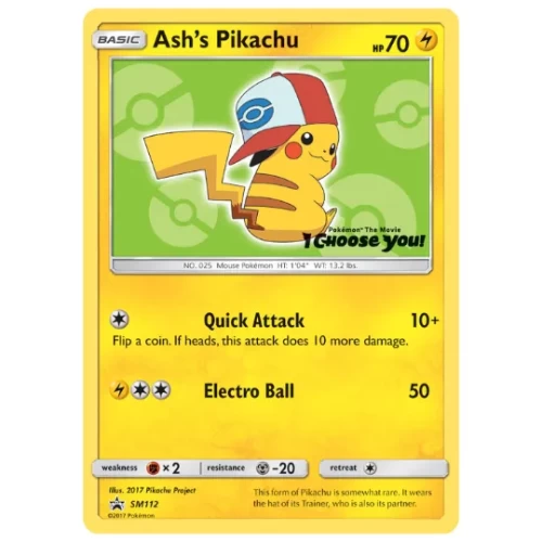 Ash's Pikachu - SM112 Promo
